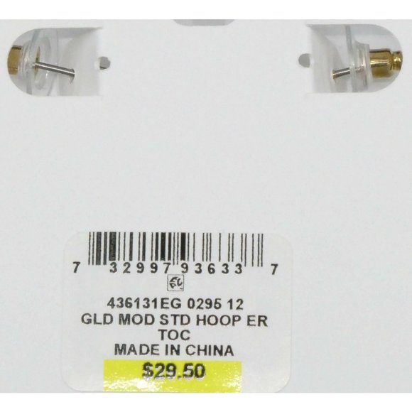 New Charter Club Gold-Tone Modern Hoop Earrings - Picture 3 of 4